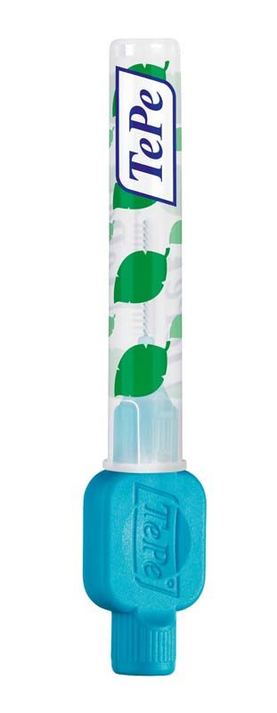 Grau Interdentalbürste Original von TePe mit ergonomischem Griff und Schutzummantelung.