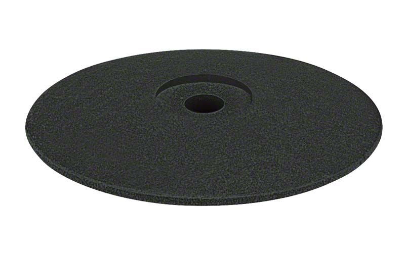 Schwarze, runde Schleifscheibe EVE UNIVERSAL, mittel, 18 mm Durchmesser.