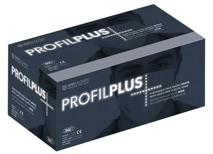 PROFIL PLUS OP-Mundschutz-Verpackung mit Maskenabbildung und Produktinformationen.