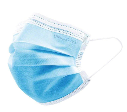 PROFIL PLUS OP-Mundschutz in Blau mit elastischen Bändern und Nasenbügel.