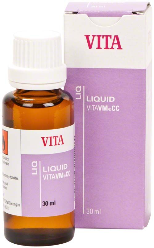 Braune Flasche VITAVM®CC LIQUID 30ml mit lila Verpackung.