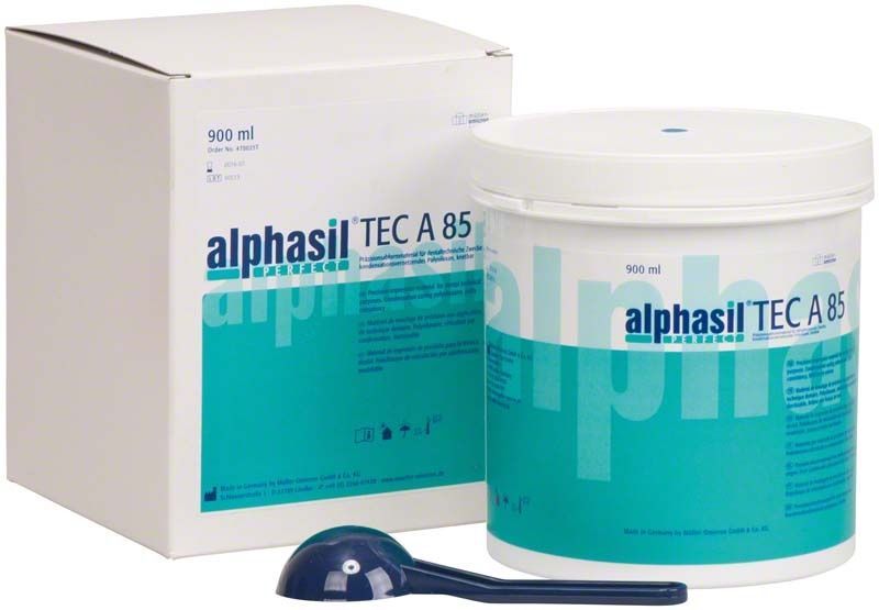 Alphasil perfect Tec A85 Dose und Verpackung, 900ml, dentalen Abformmaterial.