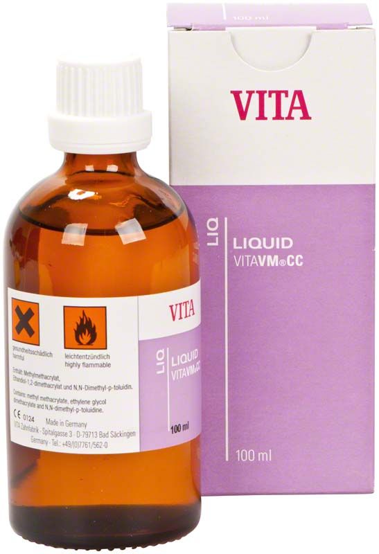 Braune Flasche VITAVM®CC LIQUID 100ml mit violetter Verpackung.