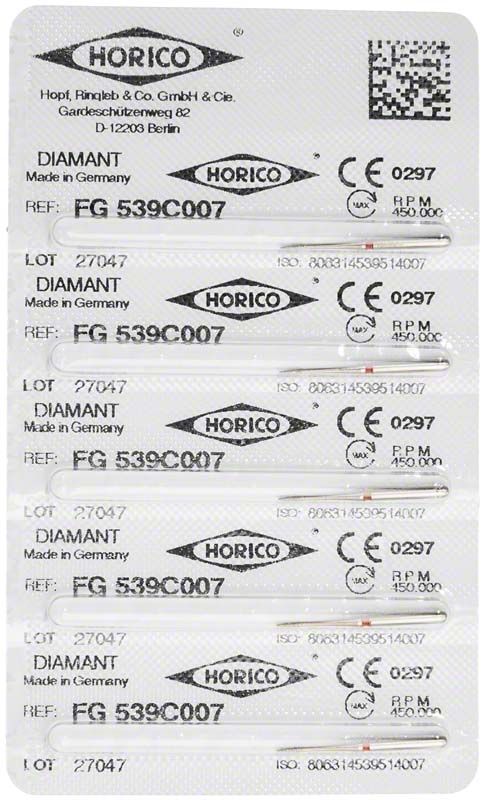 Verpackung des Diamant FG 539C 007 für dentale Anwendungen.