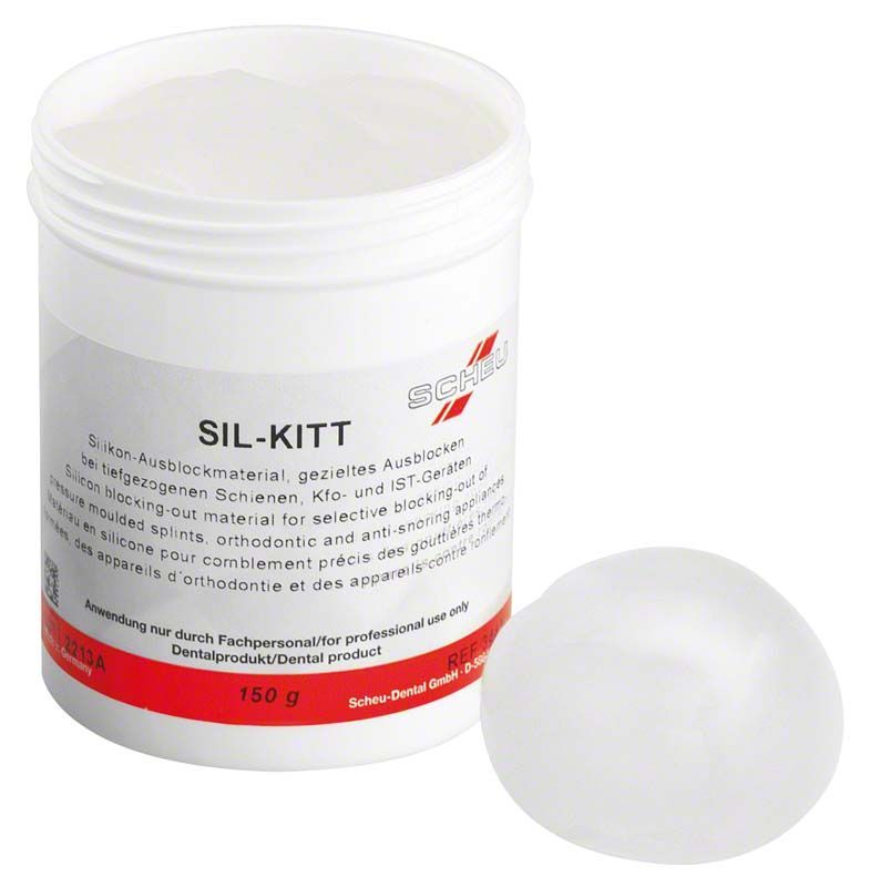 SIL-KITT Ausblockmaterial in weißer Dose mit Deckel, 150 g.
