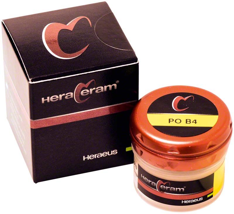 HeraCeram® Pastenopaker PO B4 in schwarzer Verpackung mit Logo.