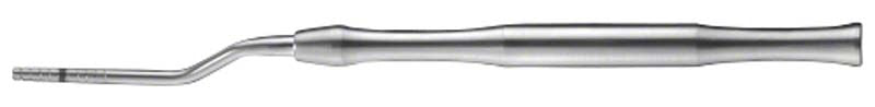 Bajonettförmiger OSTEOTOM Knochenspreizer mit 3,5 mm Durchmesser in Metalloptik.