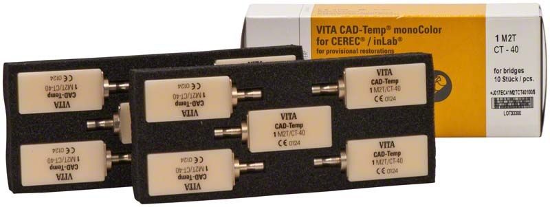 VITA CAD-Temp monoColor Blöcke für CEREC/inLab in Verpackung.