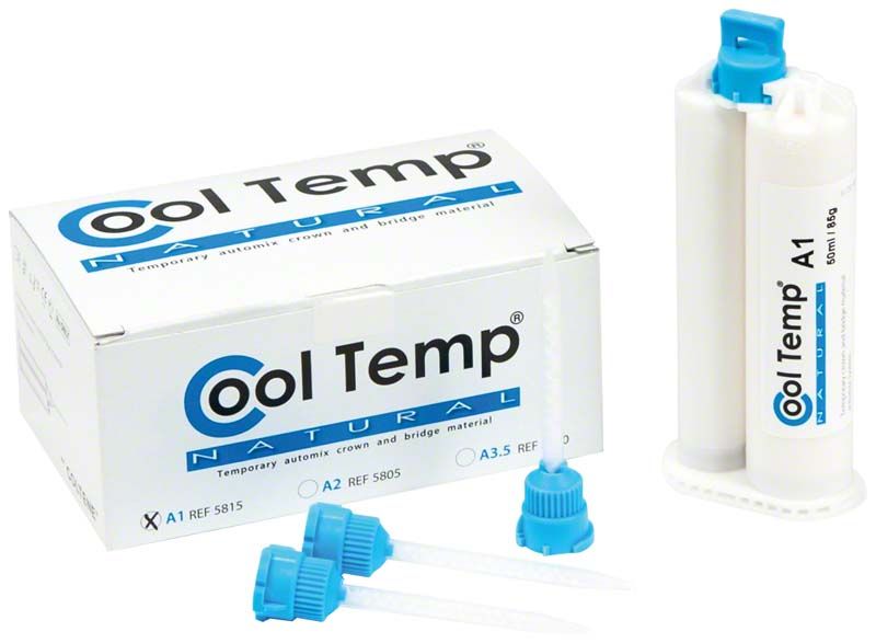Cool Temp® Natural A1 Kartusche 50ml mit Verpackung und Mischdüsen.