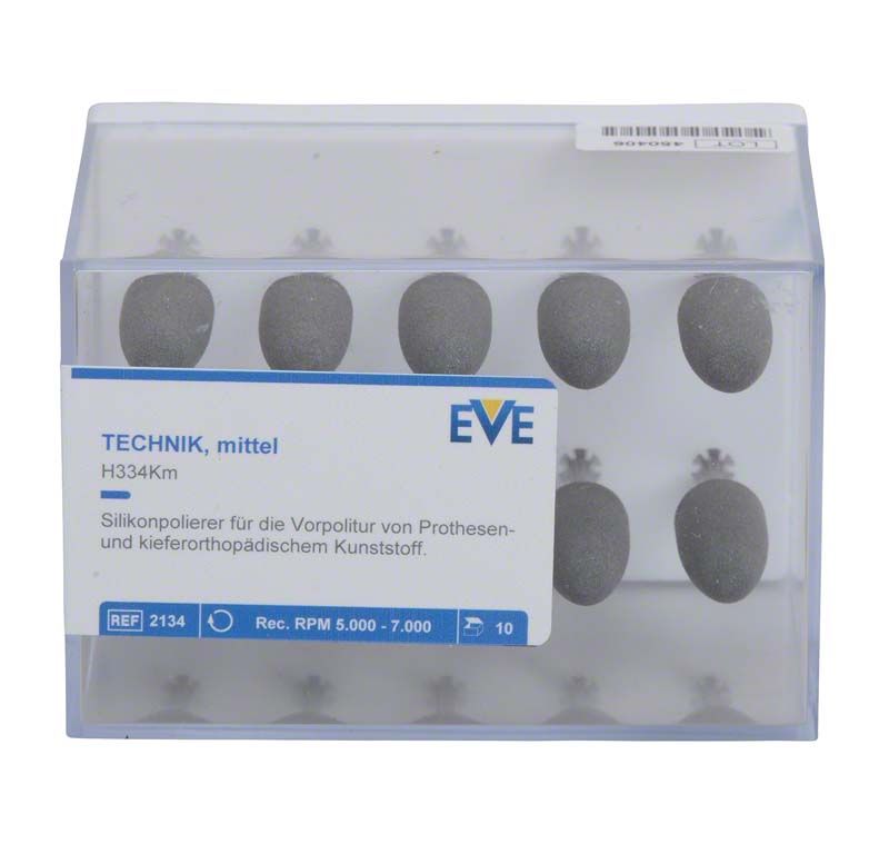 Silikonpolierer EVE TECHNIK 10er H334Km in transparenter Verpackung.