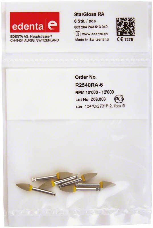 StarGloss grau 6er Spitze Keramikpolierer in Verpackung mit Bestellnummer.