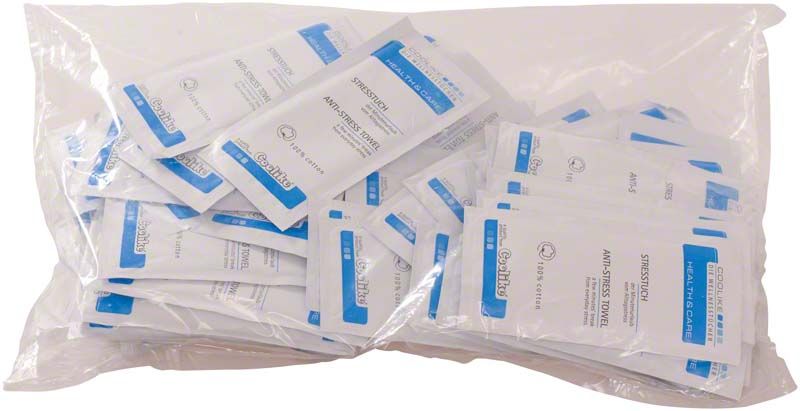 Transparente Verpackung mit mehreren Aroma Stresstüchern von Health & Care.