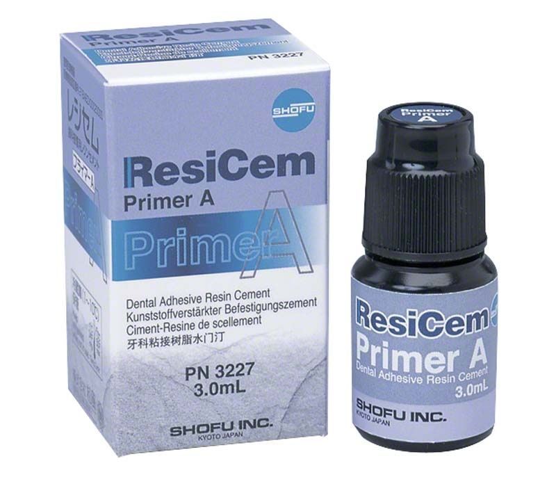ResiCem Primer A Flasche und Verpackung mit Produktinformationen.