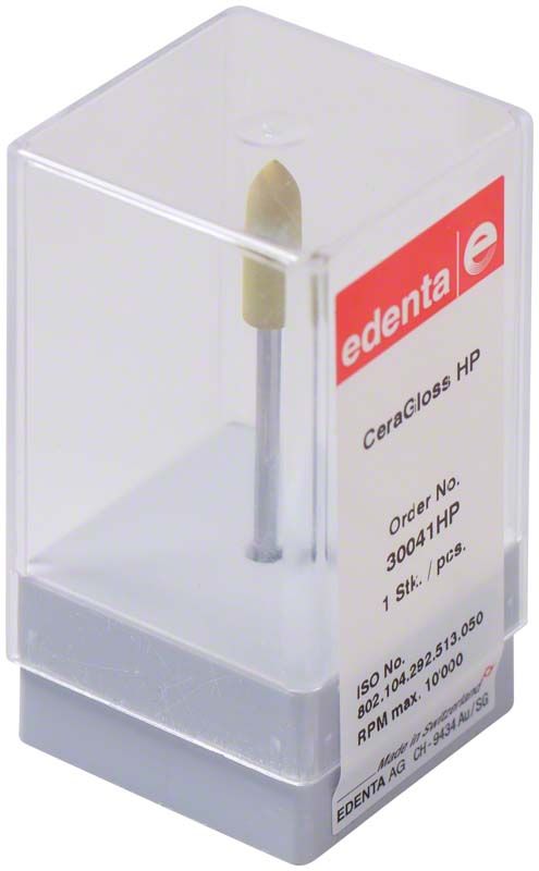 CeraGloss gelb Torpedo HP Polierer in transparenter Verpackung.