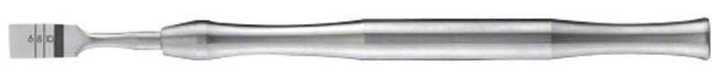Gerader OSTEOTOM Knochenmeißel, 8mm breit, aus Edelstahl.