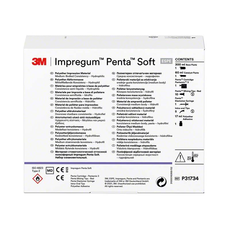 Impregum™ Penta™ Soft™ Introkit Verpackung mit Herstellerangaben und Inhaltsübersicht.