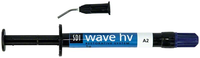 Wave HV Spritze A2 mit Einwegspitze für dentale Restauration.