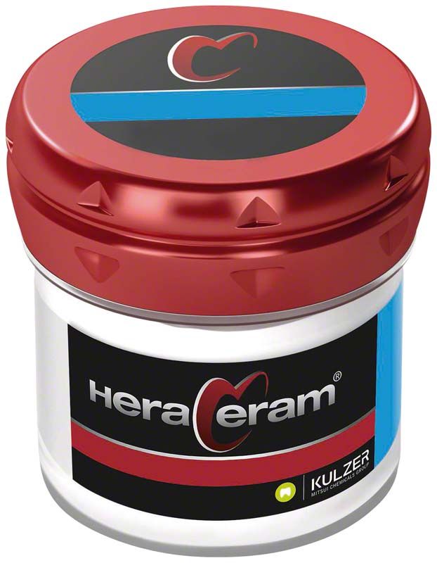 HeraCeram® Schneide 20g Verblendkeramikdose mit rotem Deckel und Kulzer-Logo.
