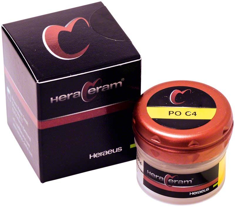 HeraCeram® Pastenopaker PO C4 Verpackung und Dose mit Logo.