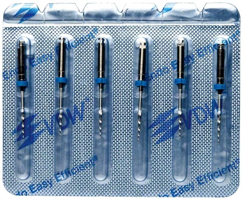 FlexMaster 19mm Introfiles in Blisterverpackung mit sechs rotierenden Feilen.