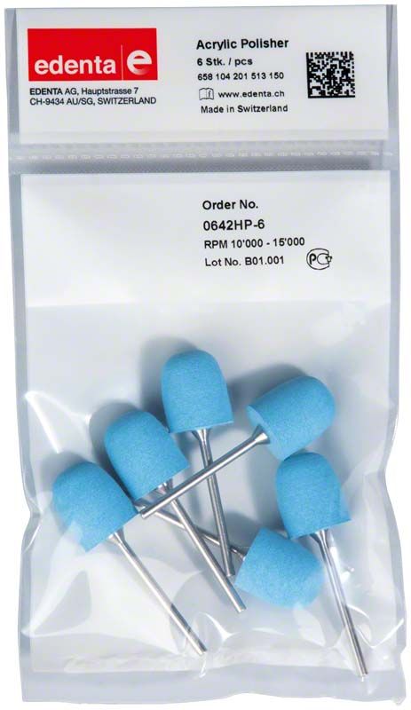 Acrylic Polierer hellblau Kuppel in Originalverpackung mit fünf Polierern.
