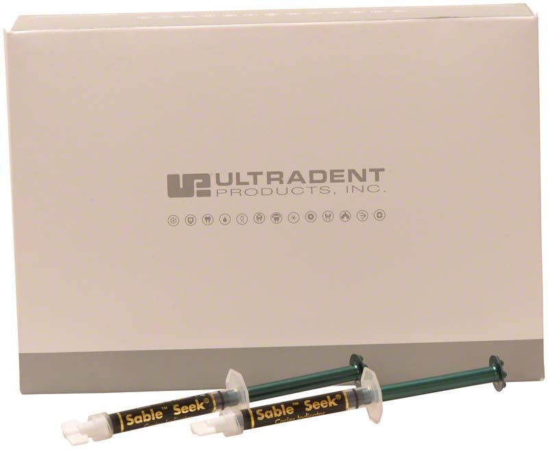 Sable Seek Eco-Pack mit zwei gefüllten Applikationsspritzen vor Verpackung.