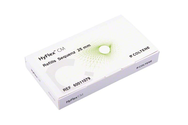 Verpackung der HyFlex™ CM NiTi-Feilen 25mm Sequenz von COLTENE.