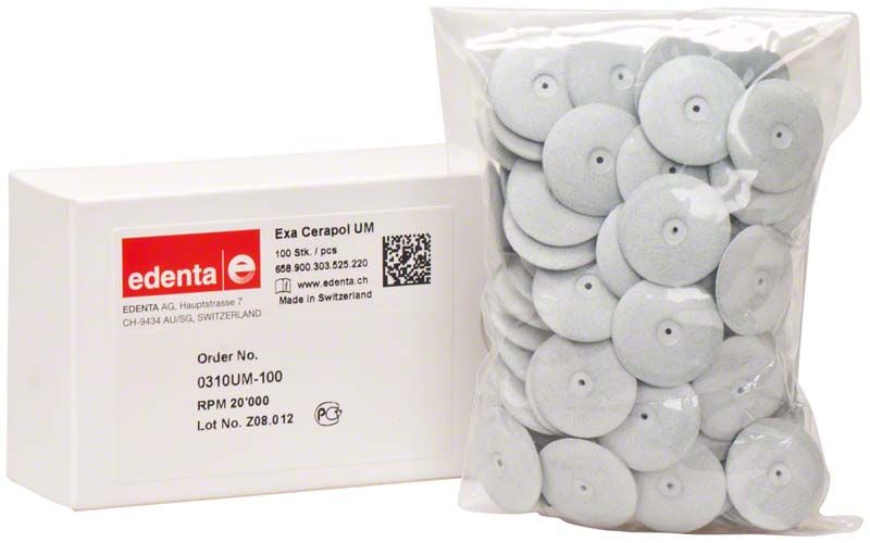 Exa Cerapol grau Scheibe groß UM in Verpackung für Dentaltechnik.