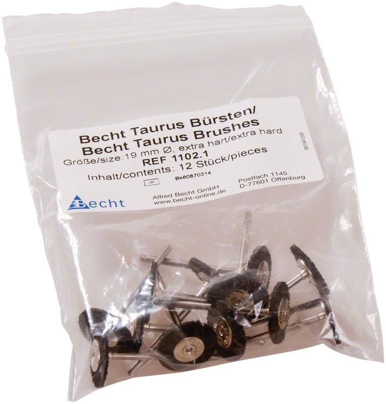 Taurus Bürste Pferdehaar extra hart, 19mm, in transparenter Verpackung.