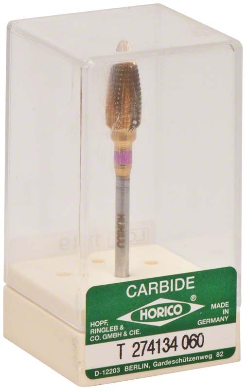 Hartmetallfräser mit Titannitridbeschichtung in transparenter Kunststoffverpackung