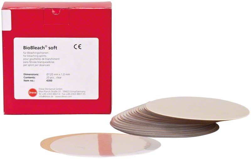 BioBleach® soft Tiefziehfolien von Dreve Dentamid mit Verpackung.
