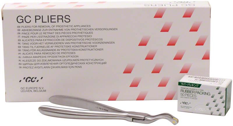 GC Pliers Zangenset mit Verpackung und Gummibacken-Ersatzpackung.