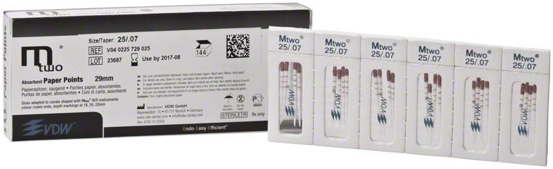 Mtwo Papierspitzen Gr. 25/.07 in Verpackung mit Sichtfenstern.