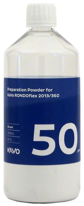 RONDOflex Pulver 50µm in weißer Flasche mit blauem Etikett.