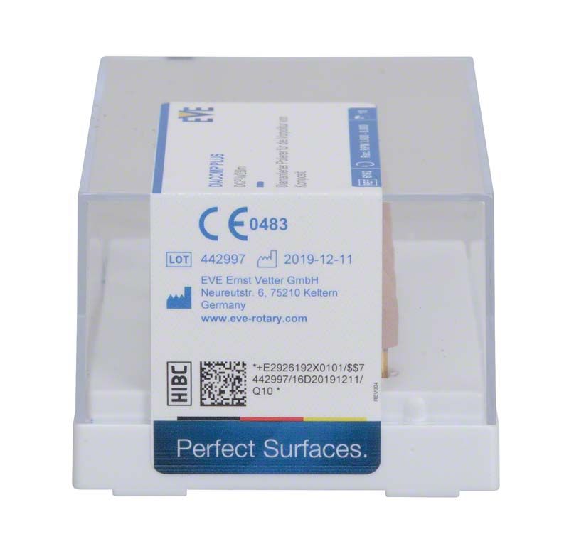 Transparente Kunststoffverpackung des EVE DIACOMP® plus Vorpolitur Torpedo W2Bm.