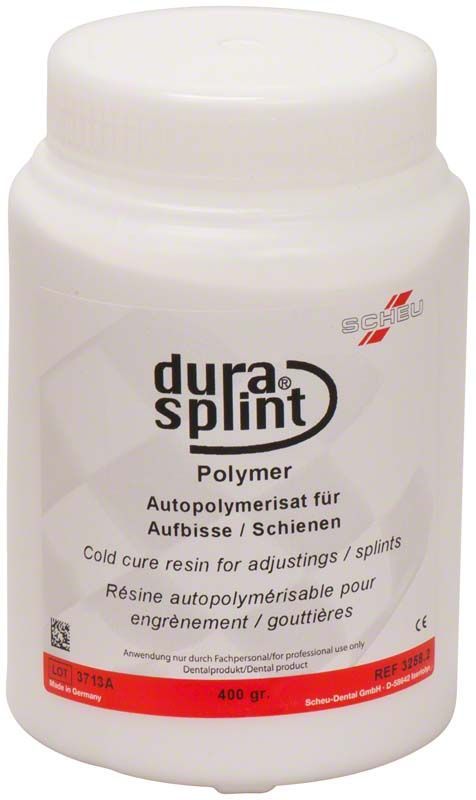 DURASPLINT® Polymer 400g Dose für zahnmedizinische Anwendungen.
