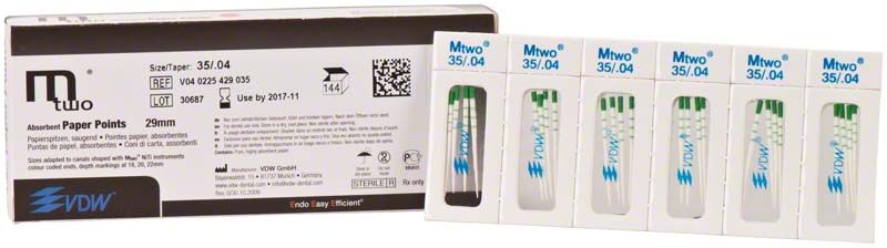 Mtwo Papierspitzen Gr. 35/.04 in steriler Blisterverpackung.