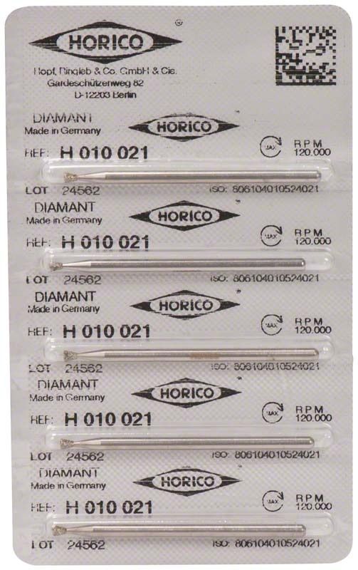 Verpackung von Diamant H 010 021, sechs Stück auf Blisterkarte.