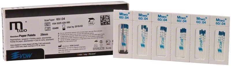 Mtwo Papierspitzen Gr. 60/.04 in steriler Blisterverpackung.