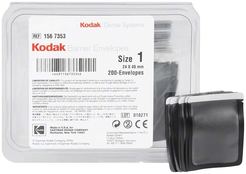 Schutzhüllen für Folien CS7400 Gr. 1 von Kodak Dental Systems, 200 Stück.