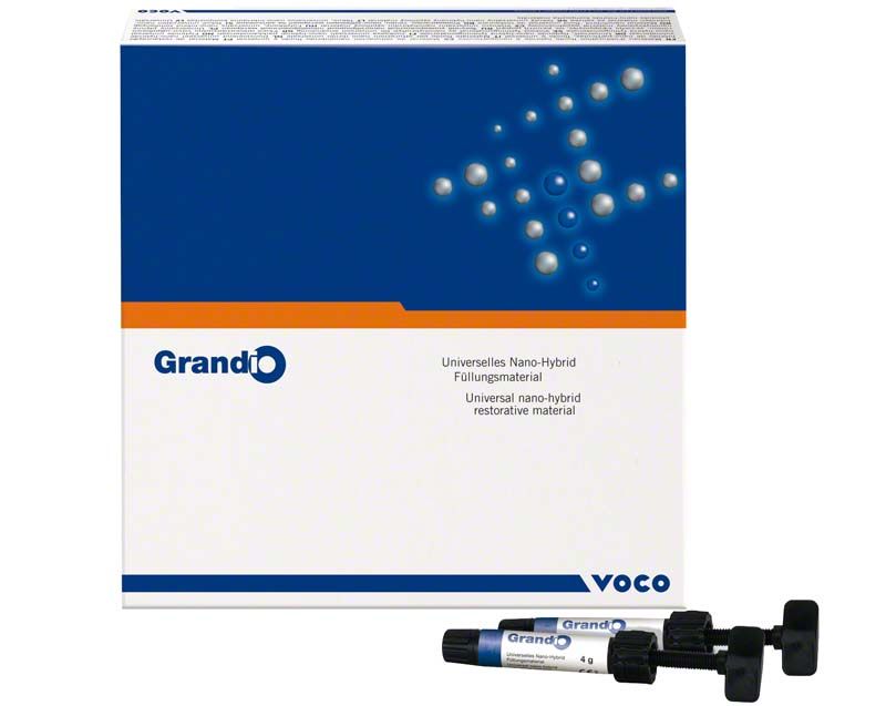 Grandio® Spritze A3,5 von Voco mit Verpackung und Nano-Hybrid-Composite.