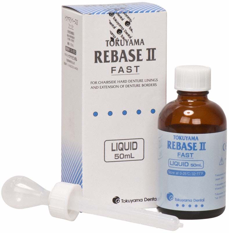 Braune Flasche Rebase II Fast Flüssigkeit mit Pipette und Verpackung.
