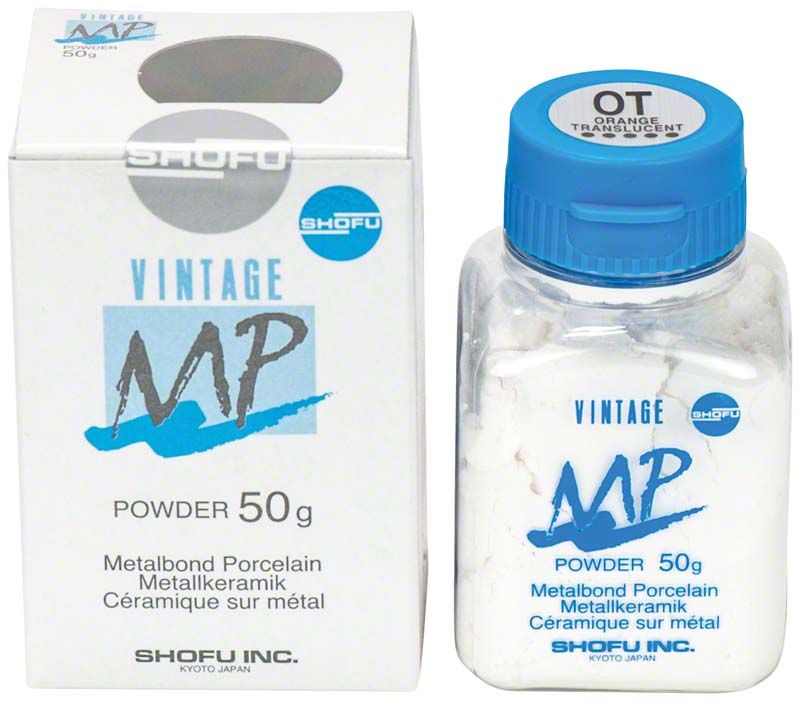 VINTAGE MP Schmelzeffekt 50g OT Pulver in Plastikflasche neben Verpackung.