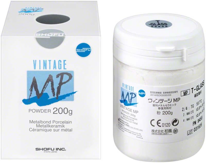 Vintage MP Schmelzeffekt 200g T-Glass in weißer Verpackung mit blauer Schrift.