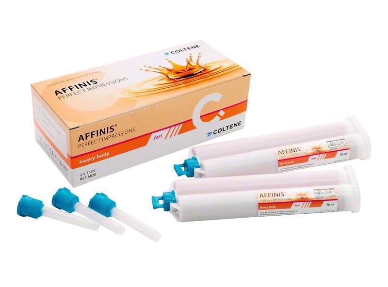 AFFINIS® System 75 fast heavy body Refill mit zwei 75ml Kartuschen und Mischspitzen.