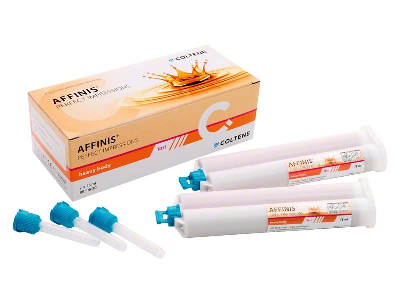 AFFINIS® System 75 fast heavy body Nachfüllpackung mit Kartuschen und Mischkanülen.