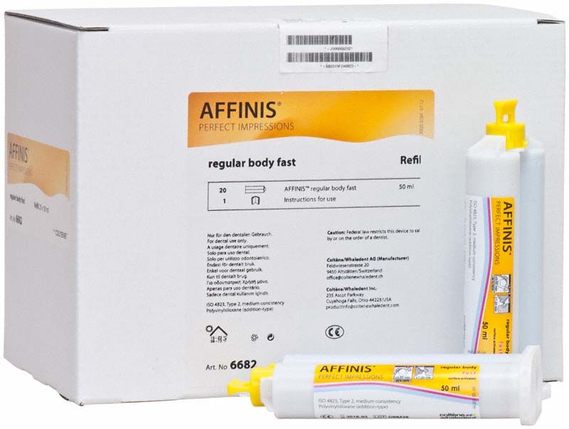 AFFINIS® System 50 fast regular body Refill, 20 x 50ml Karton und Kartuschen.