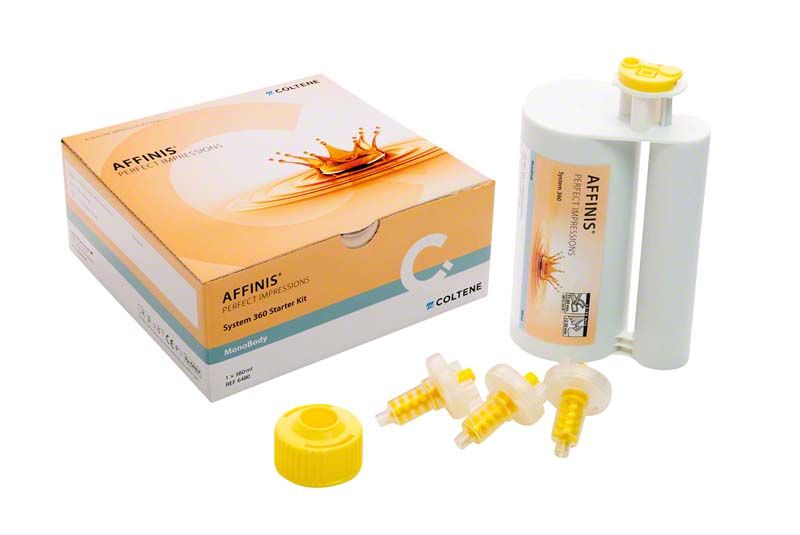 Starterkit der AFFINIS® System 360 MonoBody mit Kartusche und Zubehör.