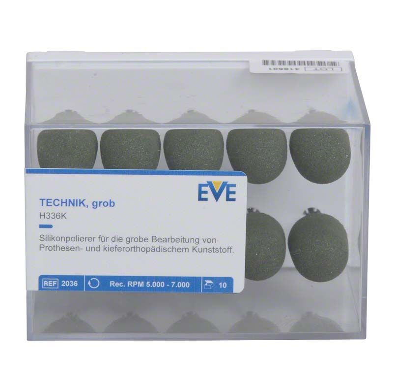 Silikonpolierer EVE TECHNIK 10er H336K in transparenter Kunststoffverpackung.