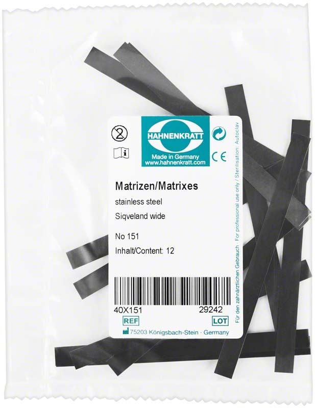 Matrizen Siqveland 12er Packung, Edelstahl, in Originalverpackung.